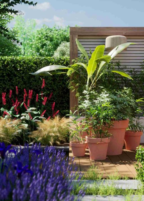 Ibiza tuin Gelderland via ontwerpbureau Florera met 3D visualisatie-florera.nl